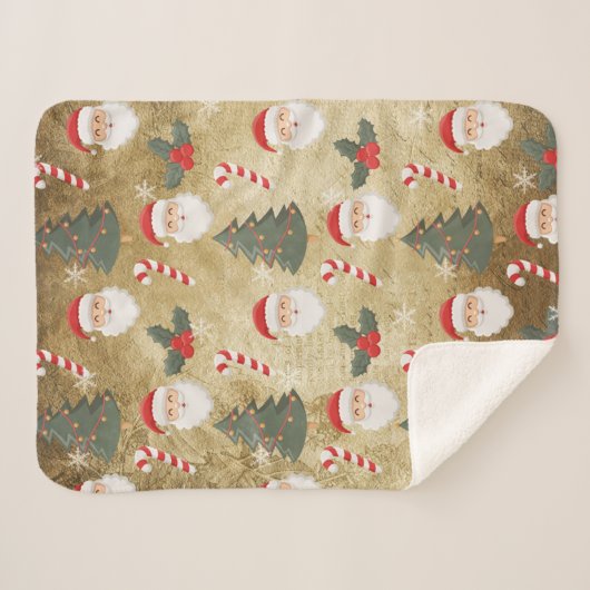  kerstpatroon sherpa deken (Voorkant (horizontaal))