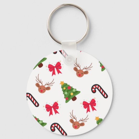 kerstpatroon sleutelhanger (Voorkant)