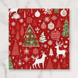 Kerstpatroon sneeuwman santa bomen grijs decor bedankjes labels