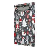 Kerstpatroon sneeuwman santa bomen grijs decor mini klembord (Angled2)