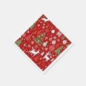 Kerstpatroon sneeuwman santa bomen grijs decor servet (Hoek)