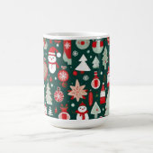 Kerstpatroon sneeuwman santa bomen groen decor koffiemok (Center)