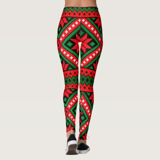 Kerstpatroon Sneeuwvlok Leggings (Achterkant)
