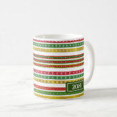 Kerstpatroon strepen koffiemok (Voorkant rechts)
