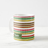 Kerstpatroon strepen koffiemok (Voorkant links)