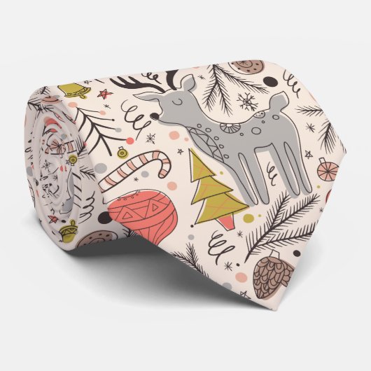 kerstpatroon stropdas (Opgerold)