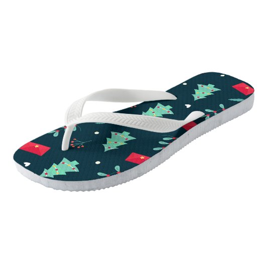 kerstpatroon teenslippers (Schuin)