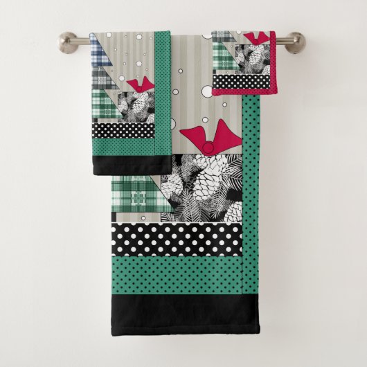 kerstpatroon, toegepast, nieuw jaar, kerst bad handdoek (Insitu)