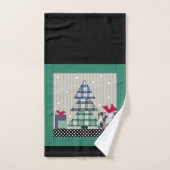 kerstpatroon, toegepast, nieuw jaar, kerst bad handdoek (Handdoek)