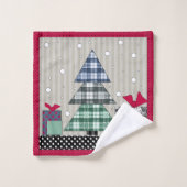 kerstpatroon, toegepast, nieuw jaar, kerst bad handdoek (Wasdoekje)