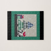 kerstpatroon, toegepast, nieuw jaar, kerst legpuzzel (Horizontaal)