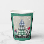 kerstpatroon, toegepast, nieuw jaar, kerst papieren bekers (Achterkant)