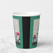 kerstpatroon, toegepast, nieuw jaar, kerst papieren bekers (Links)