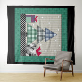 kerstpatroon, toegepast, nieuw jaar, kerst wandkleed (In Situ (horizontaal))