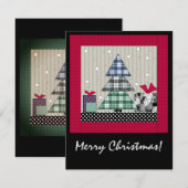 kerstpatroon, toegepast, nieuw jaar, kerstmis t save the date (Voorkant / Achterkant)