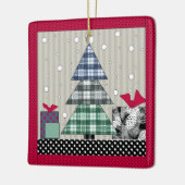 kerstpatroon, toestel, nieuw jaar, kerst c keramisch ornament (Links)