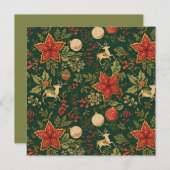 Kerstpatroon uit de oude doos - Plat kerstkaart (Voorkant / Achterkant)