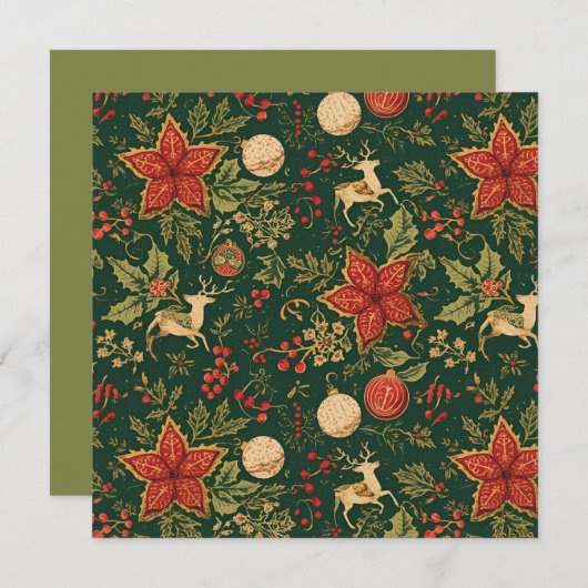 Kerstpatroon uit de oude doos - Plat kerstkaart (Voorkant / Achterkant)