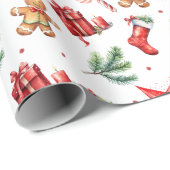 Kerstpatroon Vakantie Cadeaupapier (Rol Hoek)