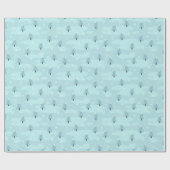 kerstpatroon van blauwe sparren en sneeuw cadeaupapier (Vlak)