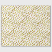 Kerstpatroon van bomen en snoepgoed. Goudkleurig o Cadeaupapier (Vlak)