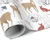 Kerstpatroon van bosdieren in de winter cadeaupapier (Rol Hoek)
