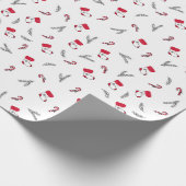 Kerstpatroon van cadeau-sokken, lolly's cadeaupapier (Hoek)