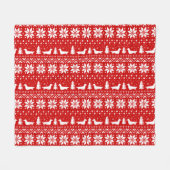 Kerstpatroon van de Dachshund Silhouettes Fleece Deken (Voorkant (Horizontaal))