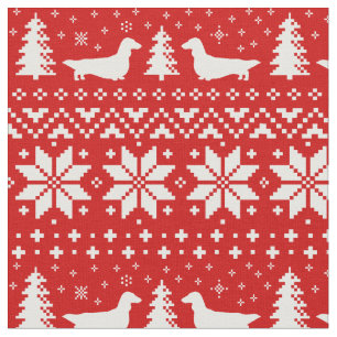 Kerstpatroon van de Dachshund Silhouettes Stof
