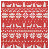 Kerstpatroon van de Dachshund Silhouettes Stof (Swatch)