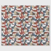 kerstpatroon van de gebouwen van de stad in de win cadeaupapier (Vlak)