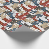kerstpatroon van de gebouwen van de stad in de win cadeaupapier (Hoek)