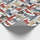 kerstpatroon van de stadstreinen in de winter cadeaupapier (Hoek)