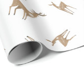 Kerstpatroon van Gele Herten in de Sneeuw Cadeaupapier (Rol Hoek)