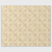 Kerstpatroon van gouden sneeuwvlokken cadeaupapier (Vlak)