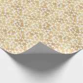 Kerstpatroon van gouden sneeuwvlokken cadeaupapier (Hoek)