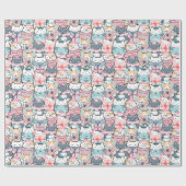 Kerstpatroon van grappige schattige katten, cadeau cadeaupapier (Vlak)