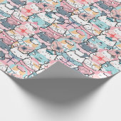 Kerstpatroon van grappige schattige katten, cadeau cadeaupapier (Hoek)