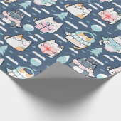 Kerstpatroon van grappige schattige katten, cadeau cadeaupapier (Hoek)