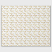 kerstpatroon van heilige bladeren en bessen cadeaupapier (Vlak)