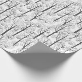 Kerstpatroon van kale bomen in de winter cadeaupapier (Hoek)