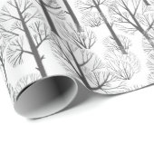 Kerstpatroon van kale bomen in de winter cadeaupapier (Rol Hoek)