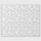 kerstpatroon van kleurrijke Planten in de winter Cadeaupapier (Vlak)