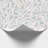 kerstpatroon van kleurrijke Planten in de winter Cadeaupapier (Hoek)