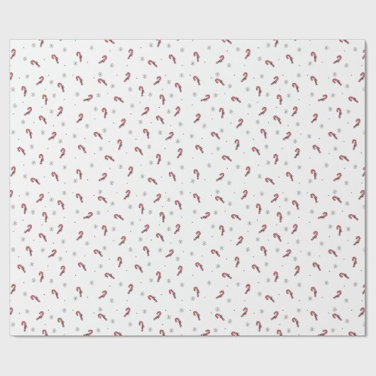 Kerstpatroon van lolly's en sneeuwvlokken cadeaupapier (Vlak)
