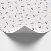 Kerstpatroon van lolly's en sneeuwvlokken cadeaupapier (Hoek)