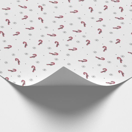 Kerstpatroon van lolly's en sneeuwvlokken cadeaupapier (Hoek)