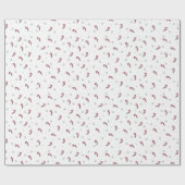 kerstpatroon van lypops en sneeuwvlokken cadeaupapier (Vlak)