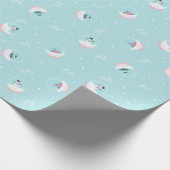 kerstpatroon van magische sneeuwballen en sneeuw cadeaupapier (Hoek)