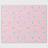 Kerstpatroon van magische sneeuwballen op roze ach cadeaupapier (Vlak)